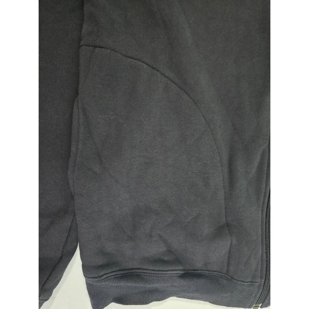 Nike Mens vintage Full Zip Fleece Track Jacket Black Striped Ribbed Collar M